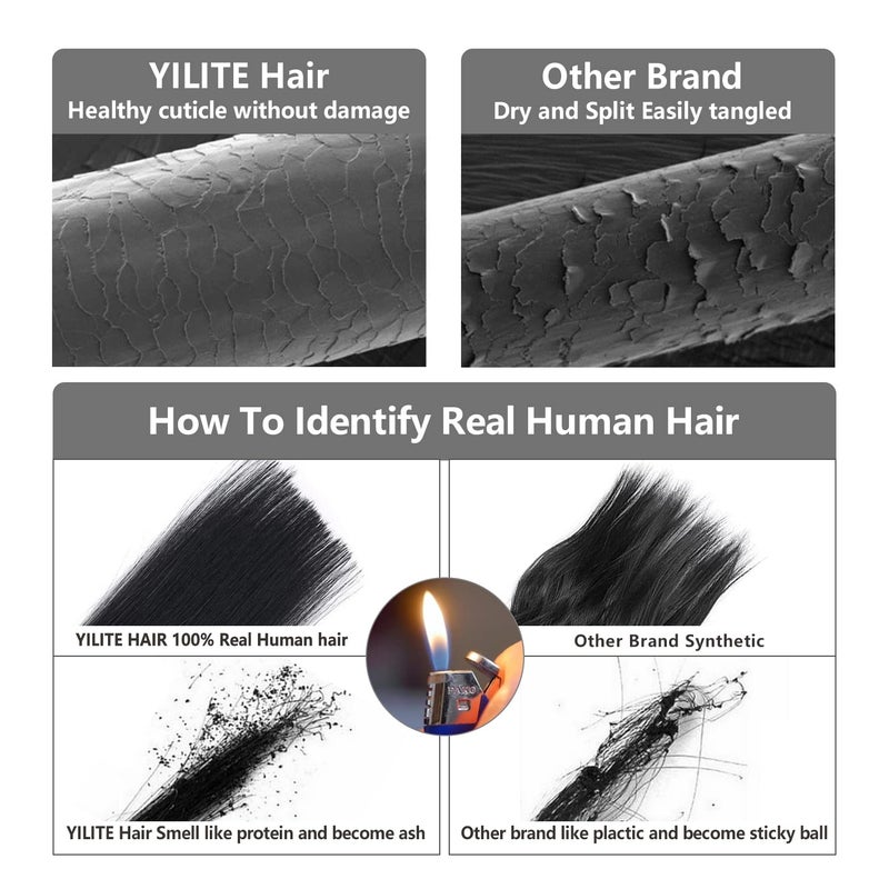 YILITE Tape in Human Hair Extensions 16 inches 20pcs 40g Silky Seamless Skin Weft Straight Remy Human Hair Tape in Extensions #4 Medium Brown - Image 5